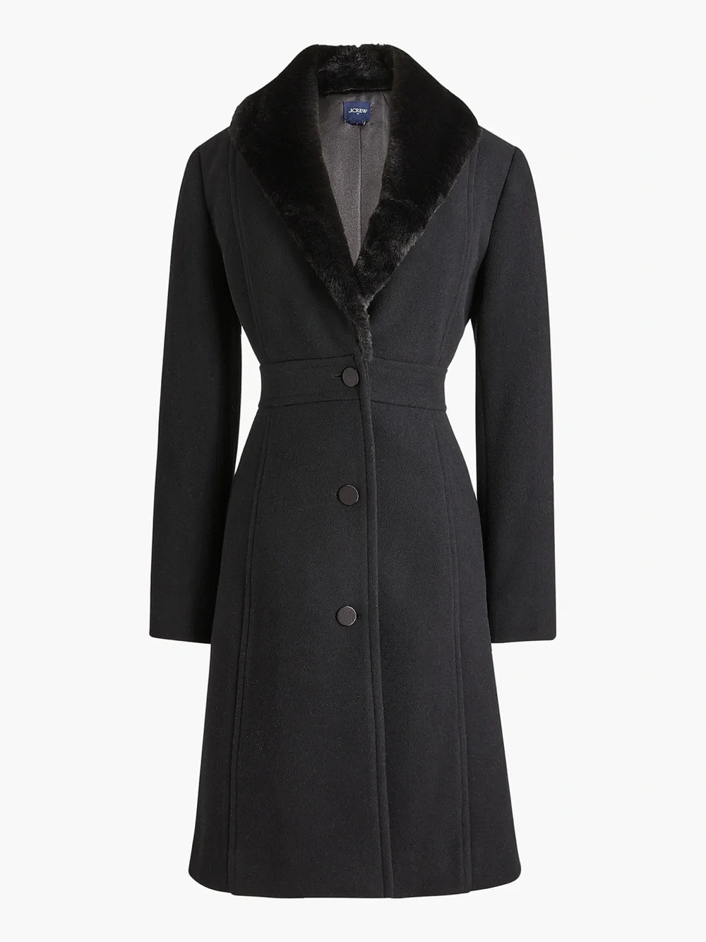 J.Crew Lady Day Coat with Faux-Fur Shawl Collar